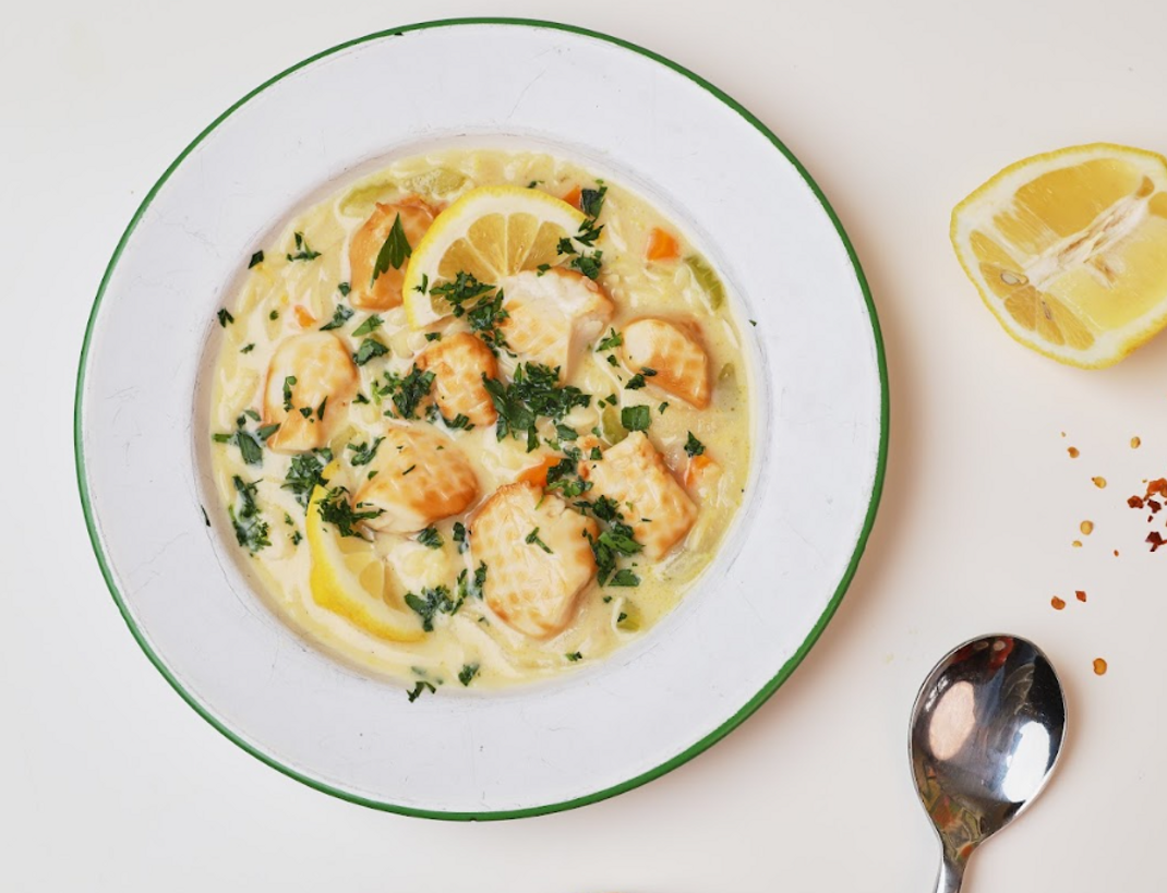 Avgolemono with Smoked Scallops Avgolemono with Smoked Scallops