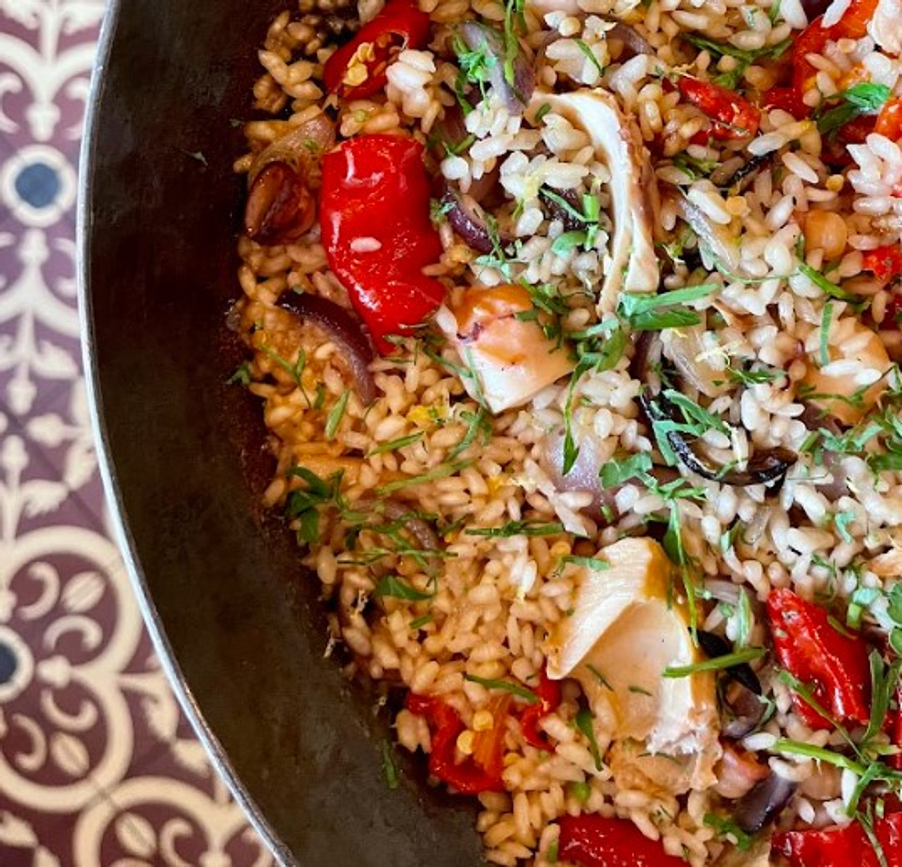 Tuna & Octopus Rice  w/ Cippolini Onions & Nardello Peppers