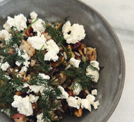 Buttery Rice with Frazzled Onions, Octopus, Feta, and Dill