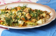 Braised Leeks with Octopus Gribiche Braised Leeks with Octopus Gribiche