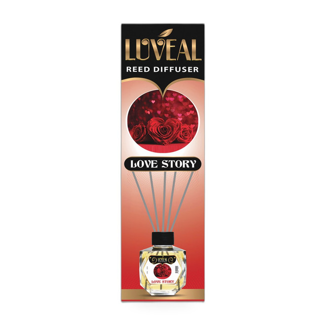 Luveal Love Story Reed Diffuser 120ml on white background