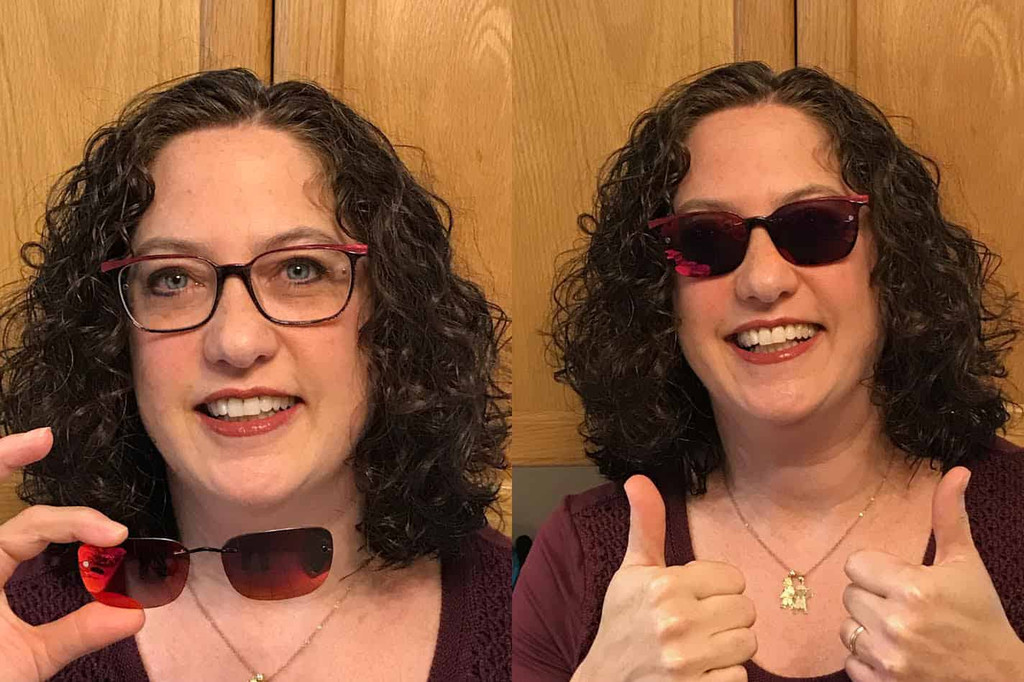 Magnetic clip-on sunglasses