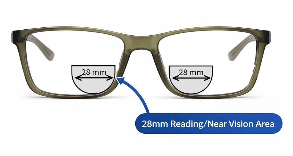 Mixed lens strength reading glasses