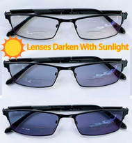 Reading glasses lenses tint darken with sunlight