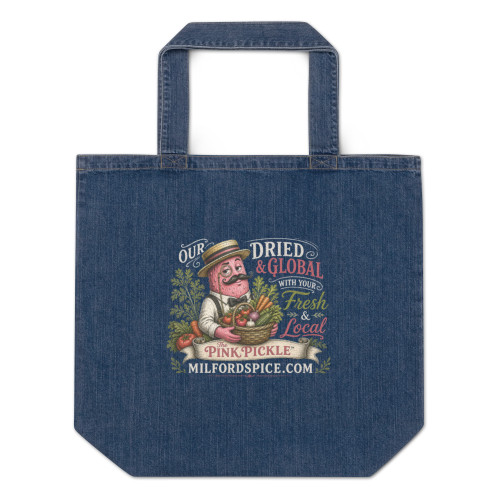 Organic denim tote bag