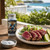 Honolulu Blue Salt with seared tuna, cucumber salad, lime wedges, herbs, and coastal seafood finishing salt inspiration.