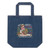 Organic denim tote bag