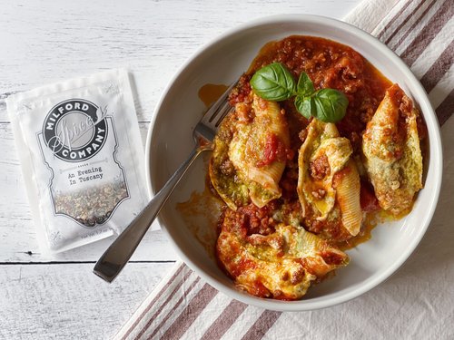 An Evening in Tuscany Pesto Stuffed Shells