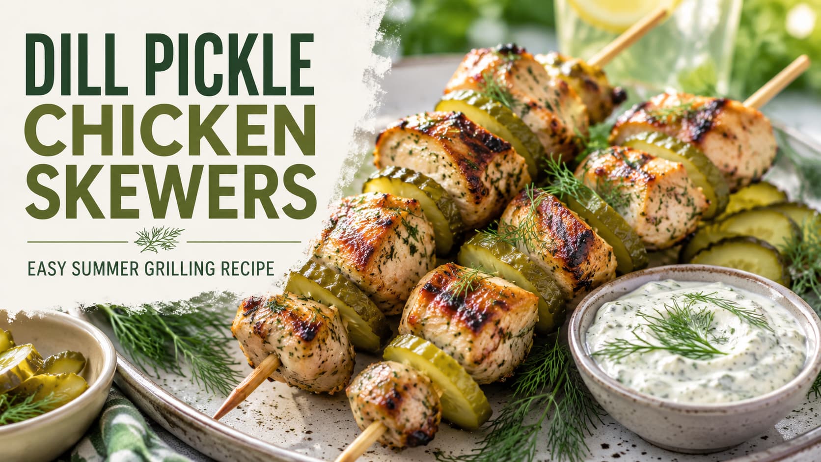 Dill Pickle Chicken Skewers - Easy Summer Grilling Recipe