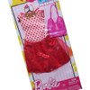 Barbie Doll Fashion Outfit with Red Hearts, Tulle Skirt, and Pink Handbag