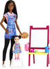 Barbie Career Art Teacher Playset with Brunette and Toddler Doll