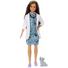 Barbie Pet Vet Fashion Doll Brunette with Medical Coat Kitten Patient