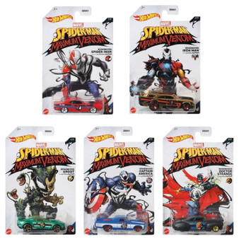 Hot Wheels Spider-man Maximum Venom Venomized Diecast Car Complete Set of 5