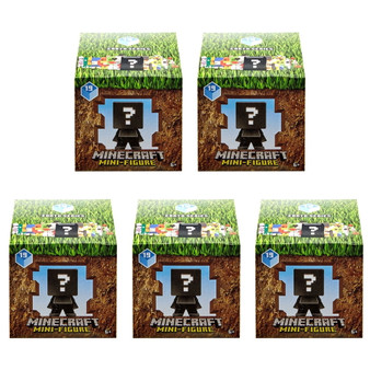 Minecraft Earth Series 19 Mini Figure - MYSTERY BLIND BOXES (5 Pack Lot)(1 inch)