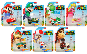 Hot Wheels 2017 Super Mario Character Cars Set of 7