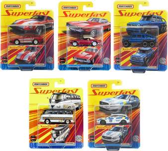 Matchbox 2020 Superfast Super Fast Diecast Complete Set of 5 Vehicles from GBJ48-956D Release 01-05