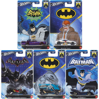 Hot Wheels Batman Die-Cast Car Collection, 5-Pack, The Brave and The Bold, Classic TV Series, Arkham Knight, Limited Edition HDG89-956K