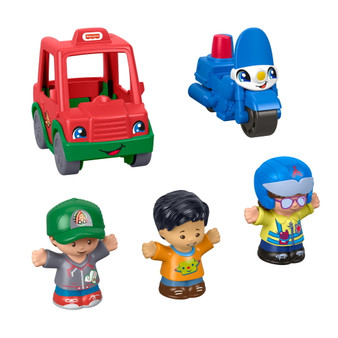 Fisher-Price Little People Share & Care Vehicle Gift Set with Police Motorcycle and Pizza Delivery Car