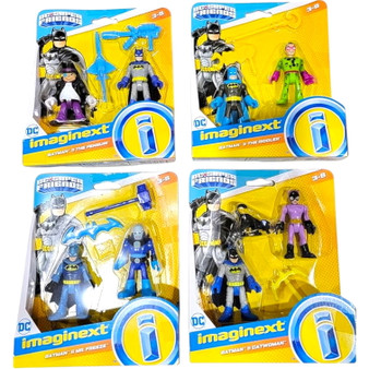 Imaginext DC Super Friends Complete Set of 4 Figure Sets M5645-96A4 Batman Joker Catwoman Riddler Mr. Freeze