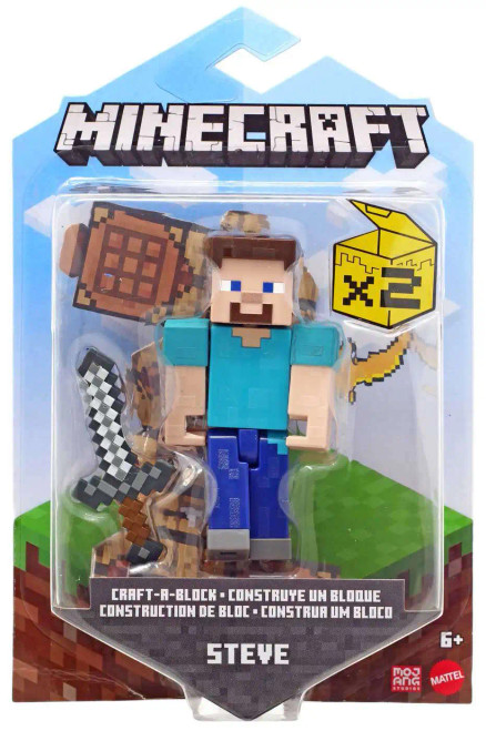 Minecraft Craft-A-Block Steve Figure 3.25 inch Scale with Accessory GTP13 from Pappystoyshop.com