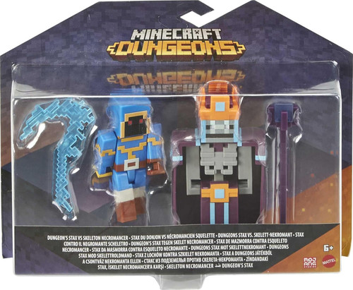 Minecraft Dungeons Stax Vs Skeleton Necromancer Figures GVL30 from Pappystoyshop.com