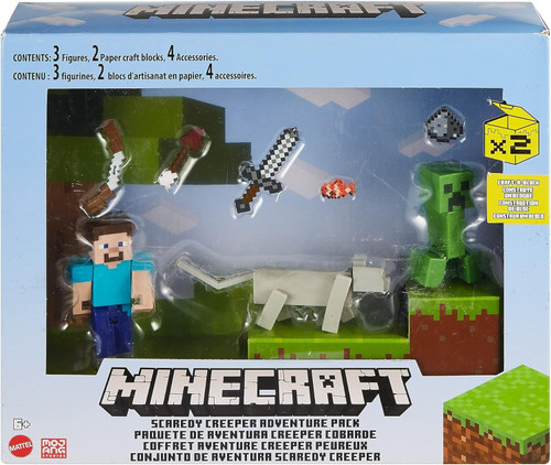 Minecraft Scaredy Creeper Adventure Pack With Figures and Accessories