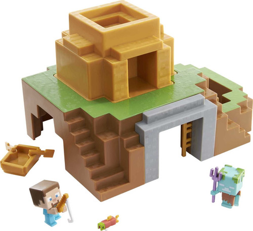 Minecraft Transforming Oasis Playset With Mini Figures & Accessories & Slime