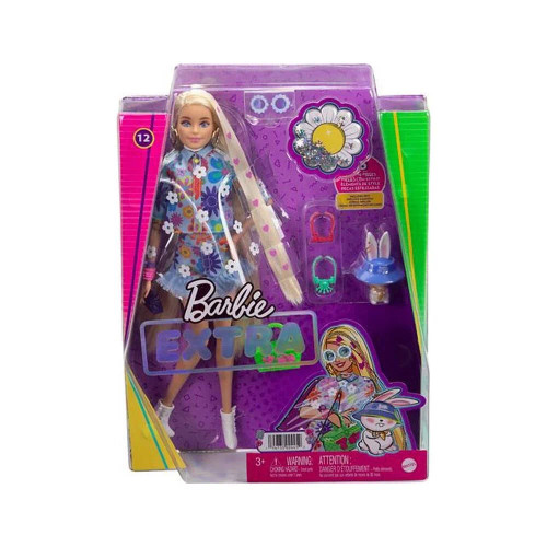 Barbie Extra Fashion Doll with Blonde Hair Dressed in Floral 2 Piece Outfit