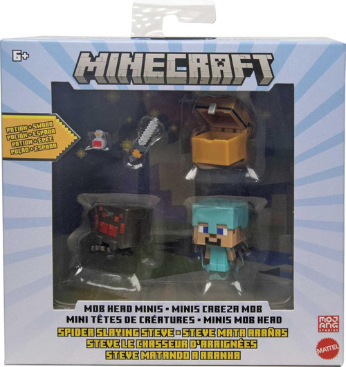 Minecraft Mob Head Minis Spider Slayer Steve Pack with 2 Action Figures
