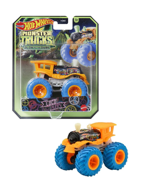Hot Wheels Glow in the Dark Loco Punk Diecast Monster Trucks HVH79 from Pappystoyshop.com