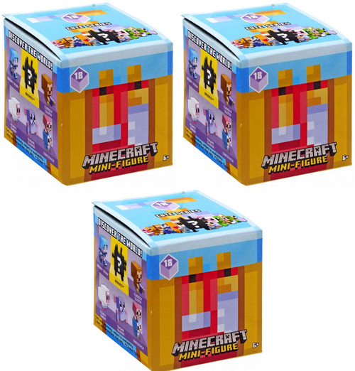 Minecraft Series 18 Cute Series Mini Figure Blind Box Bundle of 3 Packs FXT80 from Pappystoyshop.com