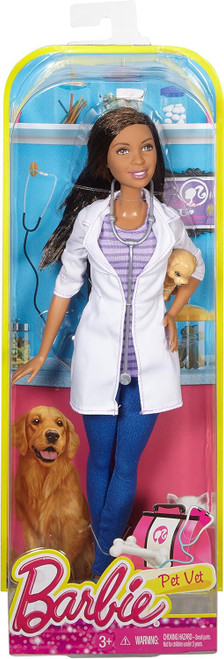 Barbie Careers Pet Vet Doll African American DHB19 from Pappystoyshop.com
