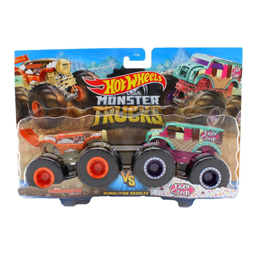Hot Wheels Monster Trucks 1:64 Scale Demolition Doubles Carbonator XXL vs 1 Bad Scoop HDG13 from Pappystoyshop.com
