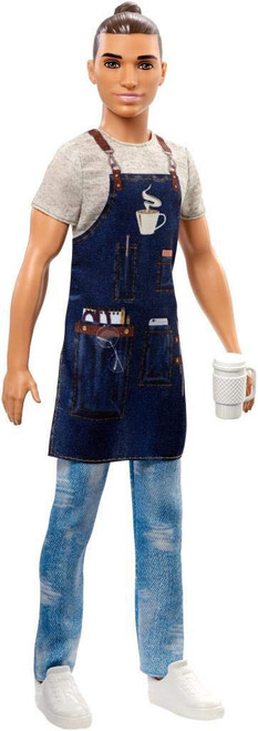 Barbie Ken Doll Barista Wearing Cafe Apron FXP03 from Pappystoyshop.com