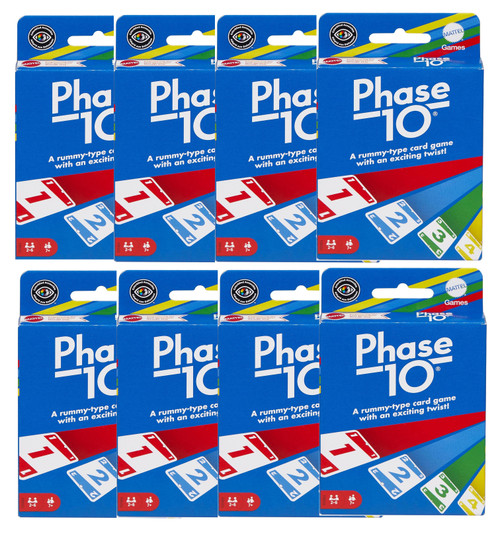 Phase 10 Card Game - 8 Deck Bulk Bundle (Styles Vary) from Pappystoyshop.com