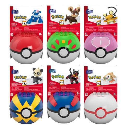 Mega Construx Pokemon Pokeball Collection Series 21 Bundle of 6 Different Ball FPM00 from Pappystoyshop.com