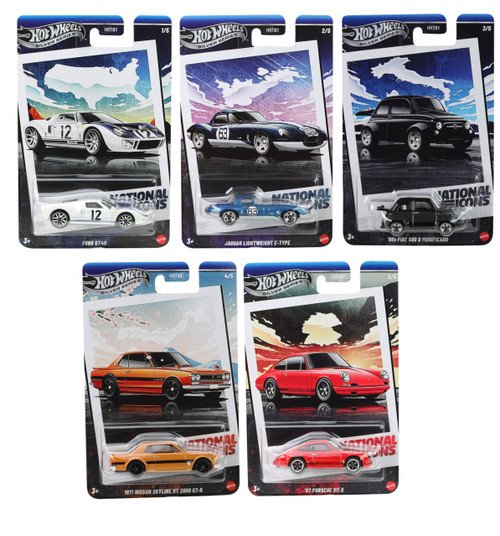 Hot Wheels National Icons Collection Silver Series Bundle of 5 Die Cast HRT81 956G HRT81 956G from Pappystoyshop.com
