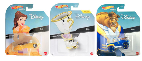Hot Wheels Disney Character Cars Beauty and The Beast Bundle of 3 HDL63 from Pappystoyshop.com