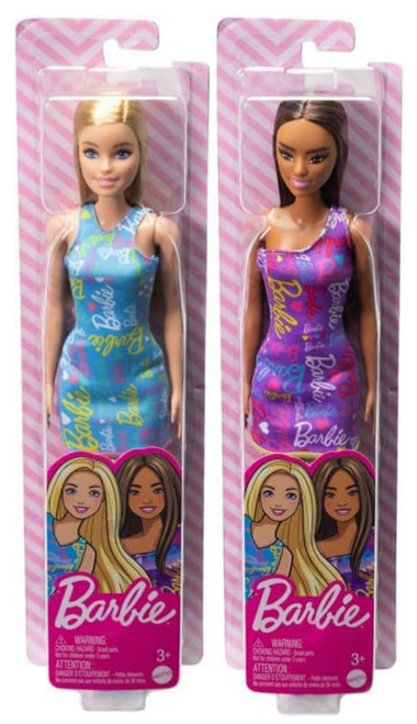 Barbie Fashion Dolls Logo Print Dress Bundle of 2 HVV05 979D from Pappystoyshop.com