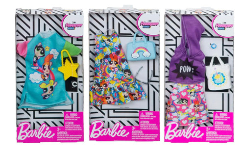 Barbie Fashion Powerpuff Girls Character Fashion Bundle of 3 Outfits FKR66 from Pappystoyshop.com