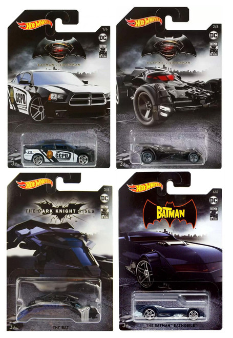 Hot Wheels 80 Years of Batman Bundle of 4 Die-Cast Vehicles FYX88-FYX89-FYX90-FYX94 from Pappystoyshop.com