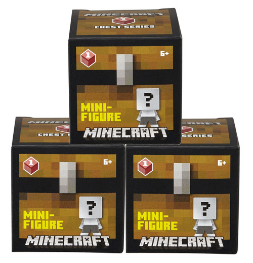 Minecraft Unlimited Mini Figure Chest Series 1 3 Blind Boxes DWV92 from Pappystoyshop.com