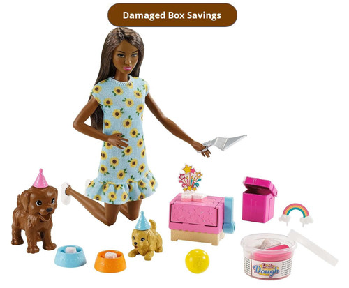 Barbie Puppy Party Playset with 2 Puppies DAMAGED PACKAGING GXV76 from Pappystoyshop.com