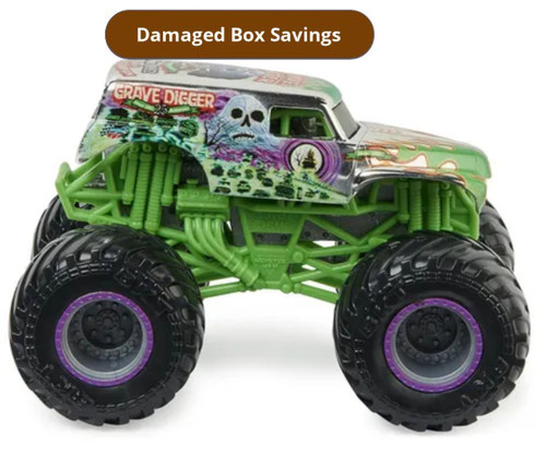 Hot Wheels Monster Trucks 1:24 Grave Digger (Grim) DAMAGED PACKAGING DJW86 from Pappystoyshop.com