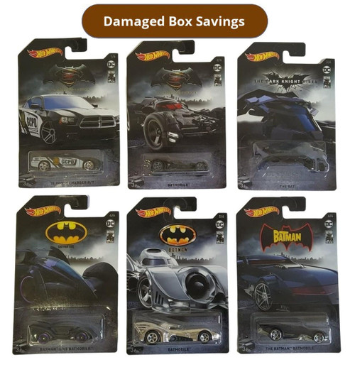 Hot Wheels 80 Years of Batman Complete Bundle of 6 Vehicles DAMAGED PACKAGING GDG83-999C from Pappystoyshop.com