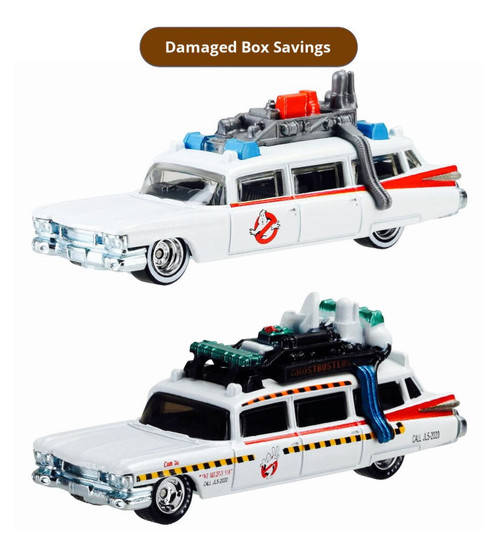 Hot Wheels Classic Ghostbusters Ecto-1 and Ecto-1A 2-Pack DAMAGED PACKAGING