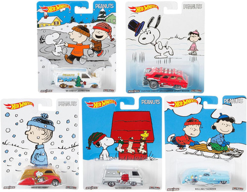 Hot Wheels Pop Culture Peanuts Diecast Cars Set of 5