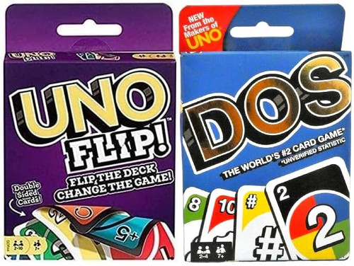 Uno Flip and Dos Card Game Combo Bundle of 2 FRM36-GDG37 from Pappystoyshop.com