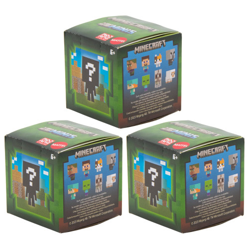 Minecraft Mob Head Minis Surprise Figures Bundle of 3 Blind Boxes HDV64 from Pappystoyshop.com