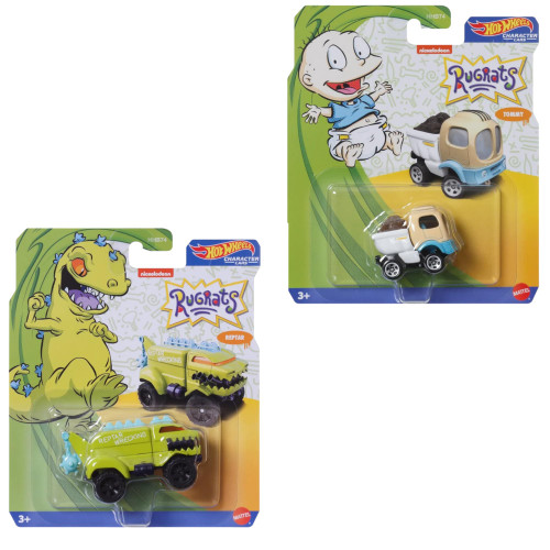 Hot Wheels Rugrats Tommy & Reptar Character Car Bundle HHB74 from Pappystoyshop.com